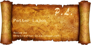 Petter Lajos névjegykártya
