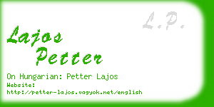 lajos petter business card
